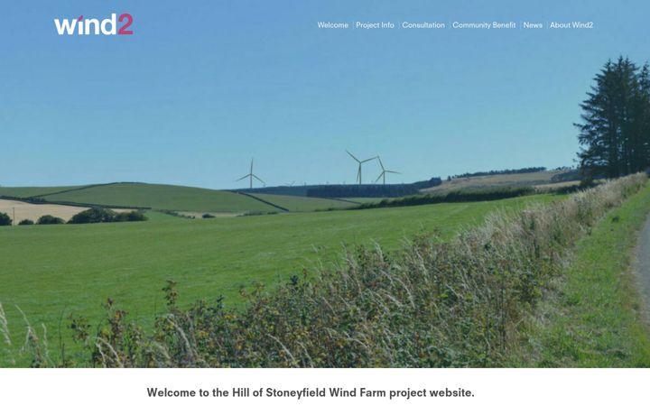 Screenshot of hillofstoneyfieldwindturbines.co.uk
