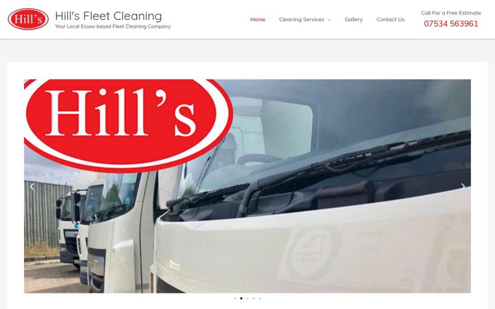Screenshot of hillsfleetcleaning.co.uk