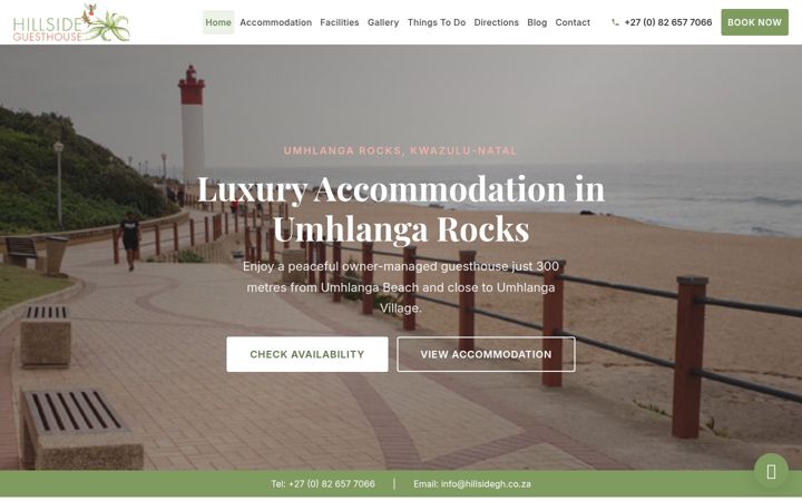 Screenshot of hillsideguesthouse.co.za