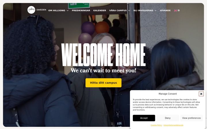 Screenshot of hillsong.se