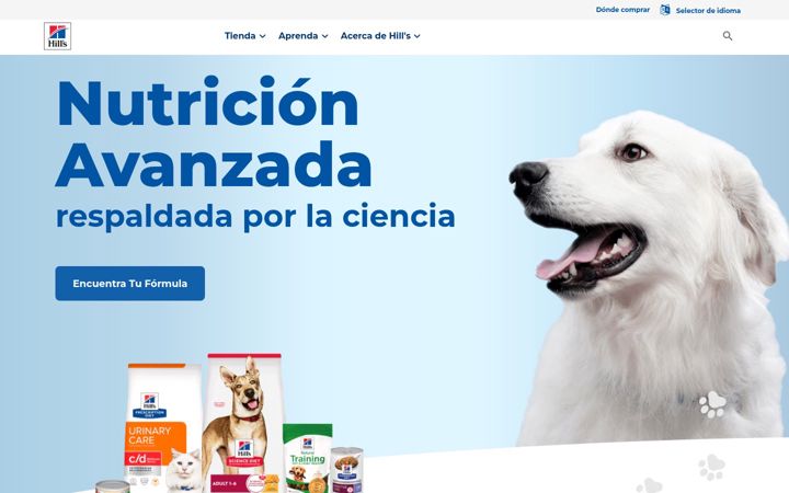 Screenshot of hillspet.co