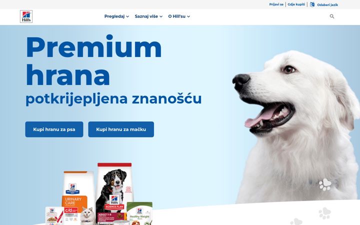 Skærmbillede af hillspet.com.hr
