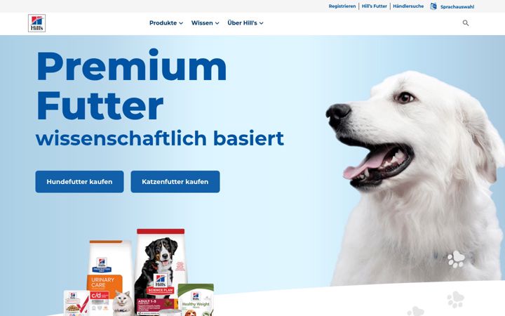 Screenshot of hillspet.de