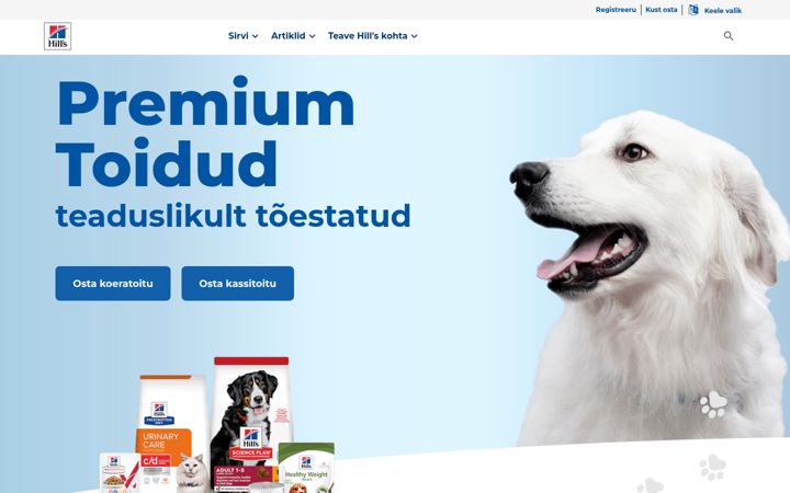 Screenshot of hillspet.ee