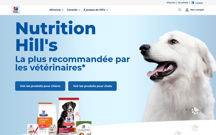 Screenshot of hillspet.fr