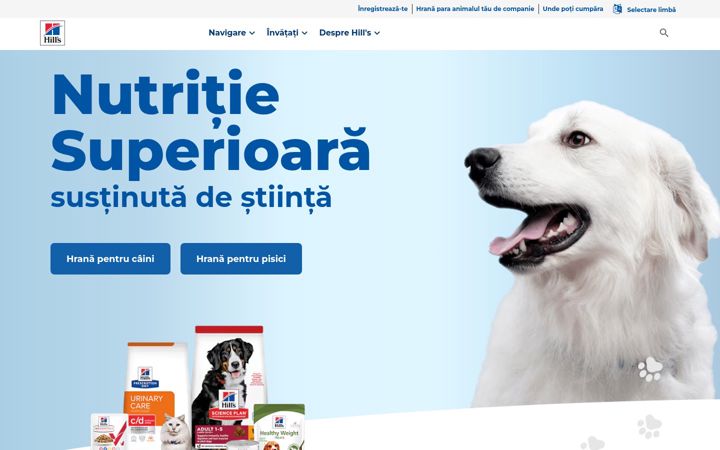 Screenshot of hillspet.ro