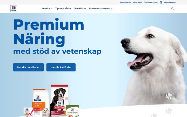 Screenshot of hillspet.se