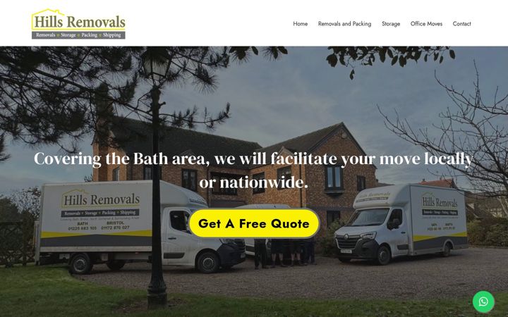 Screenshot of hillsremovals.co.uk