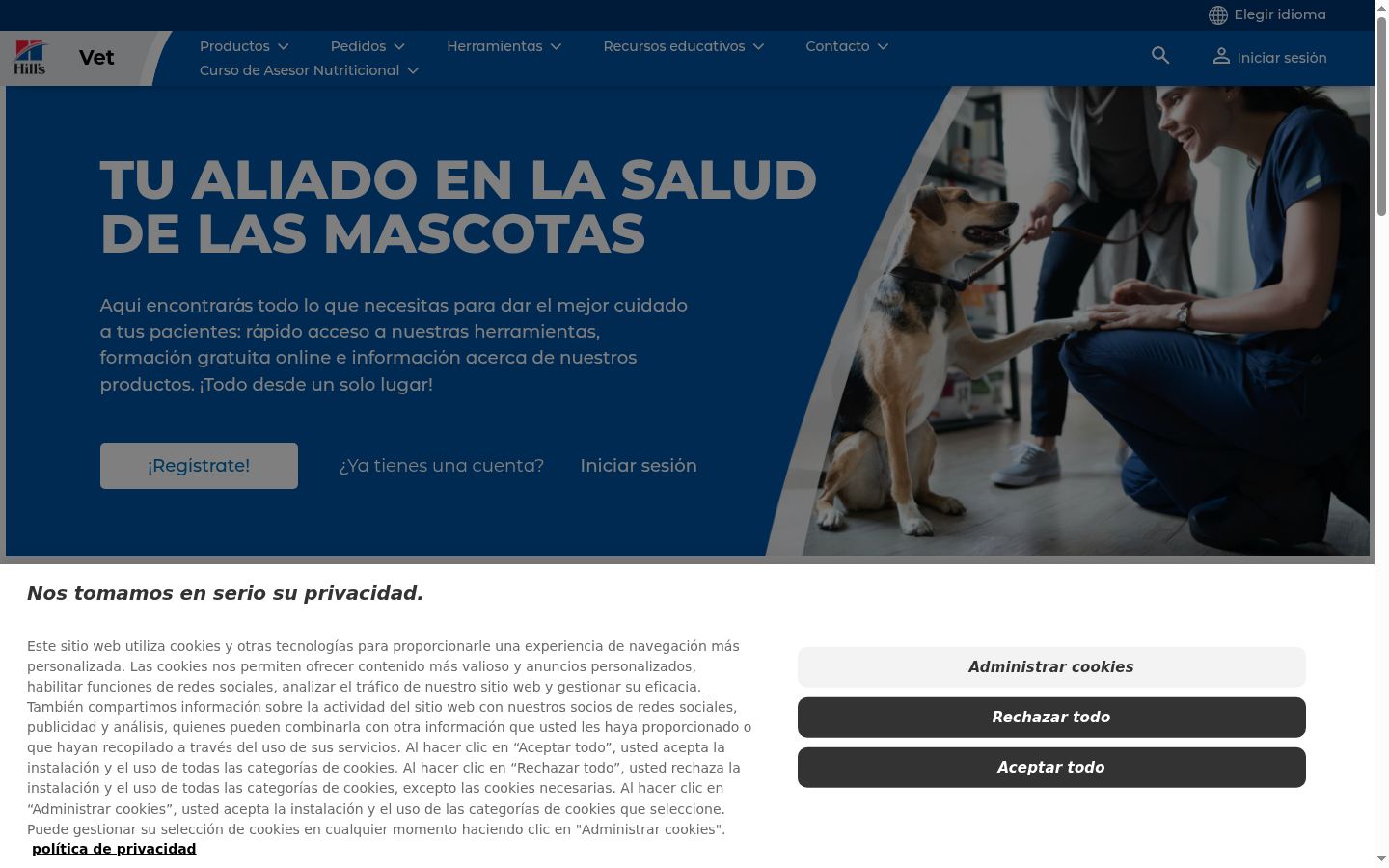 Screenshot del banner di consenso mostrato prima di qualsiasi interazione