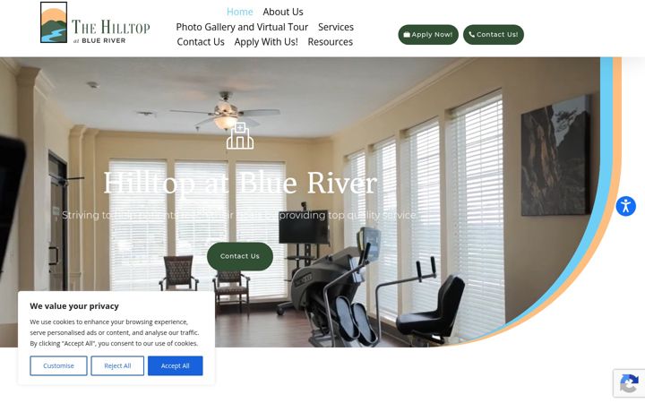 Screenshot of hilltopblueriver.com