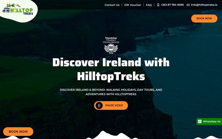 Screenshot of hilltoptreks.com