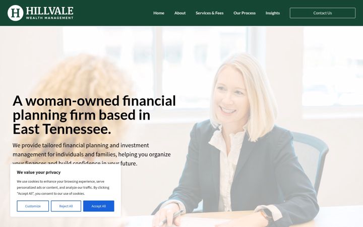 Screenshot of hillvalewealth.com