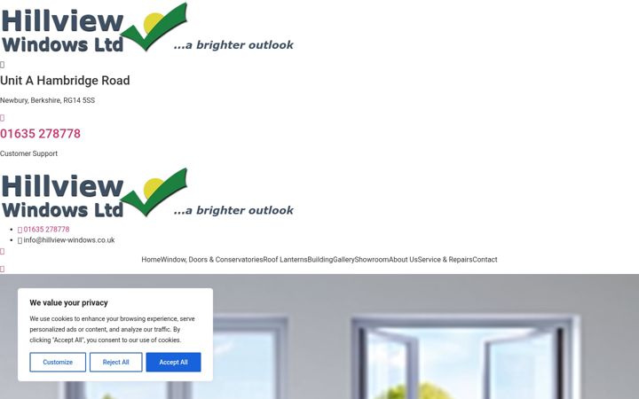 Screenshot of hillview-windows.co.uk