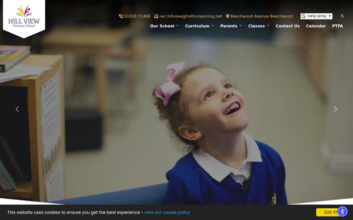 Screenshot of hillview.halton.sch.uk