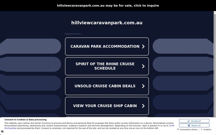 Ekraanipilt saidist hillviewcaravanpark.com.au