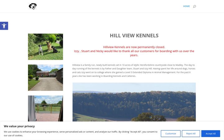 Screenshot of hillviewkennels.co.uk