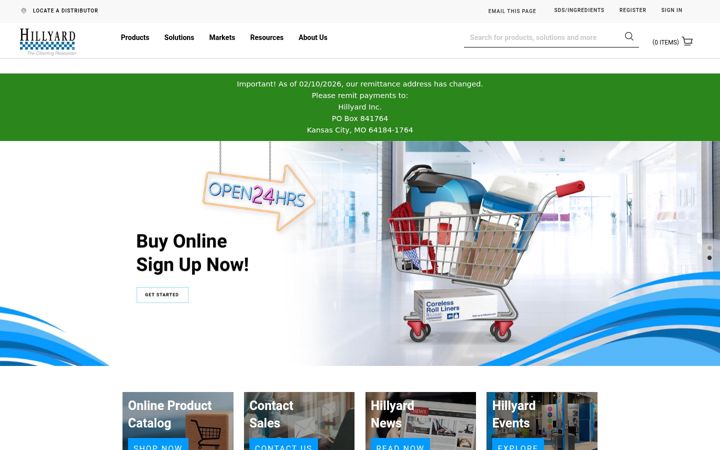 Posnetek zaslona hillyard.com