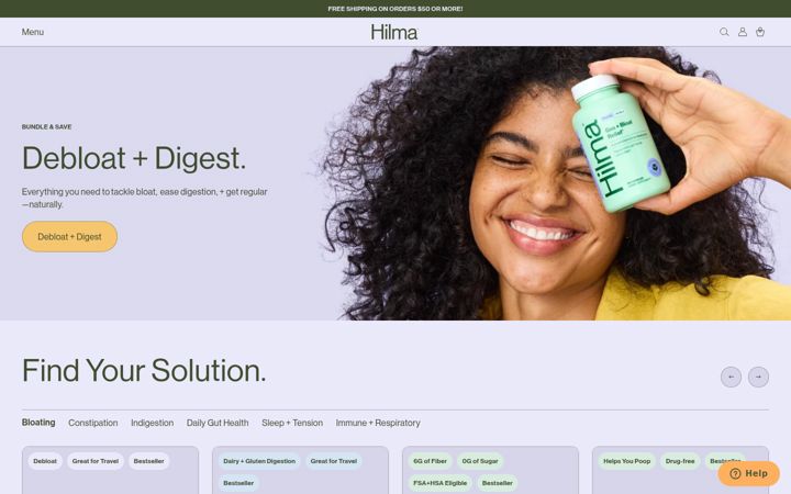 Screenshot of hilma.co