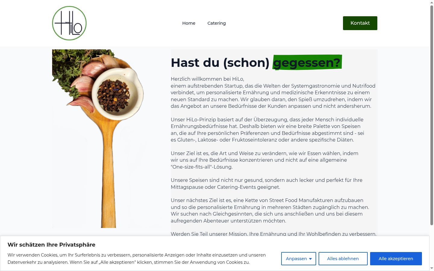 Screenshot del banner di consenso mostrato prima di qualsiasi interazione