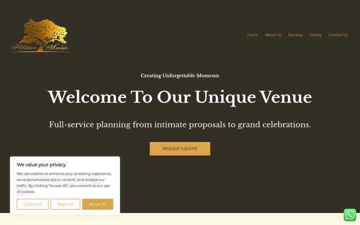 Screenshot of hilsteinmanor.com
