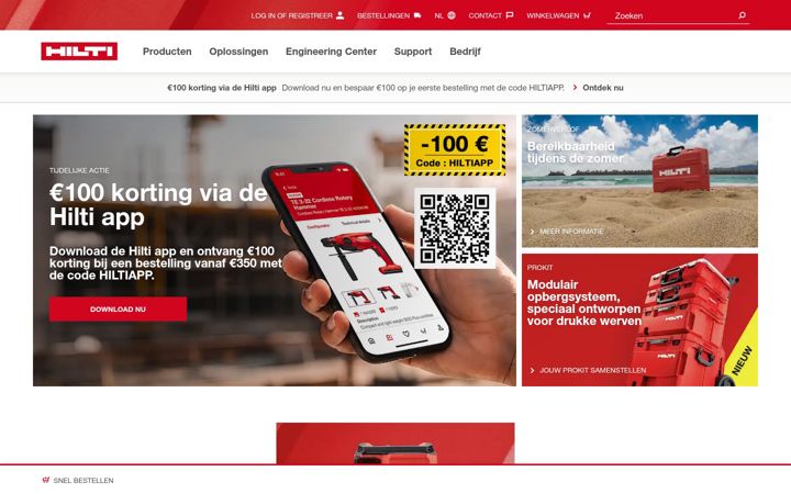 Screenshot of hilti.be