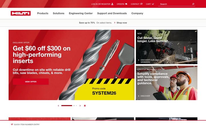Capture d'écran de hilti.com