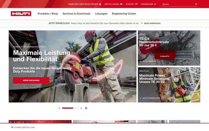 Screenshot of hilti.de