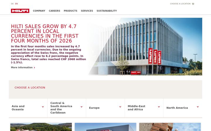 Screenshot of hilti.group