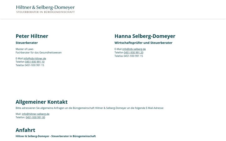 Screenshot of hiltner-selberg.de