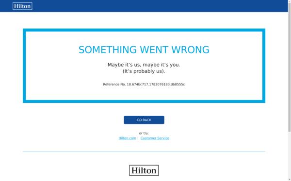 Screenshot of hilton.com