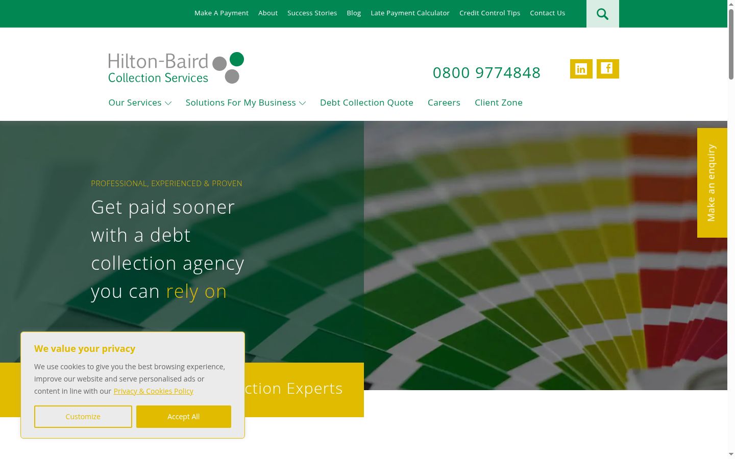 Screenshot of the consent banner shown before any interaction