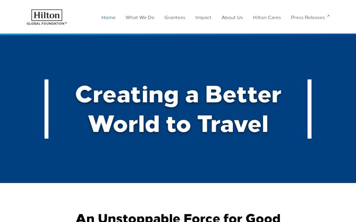 Screenshot of hiltonglobalfoundation.hilton.com