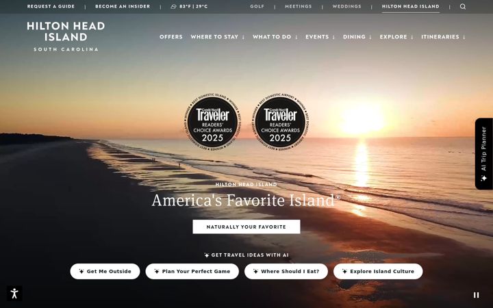 Skærmbillede af hiltonheadisland.org