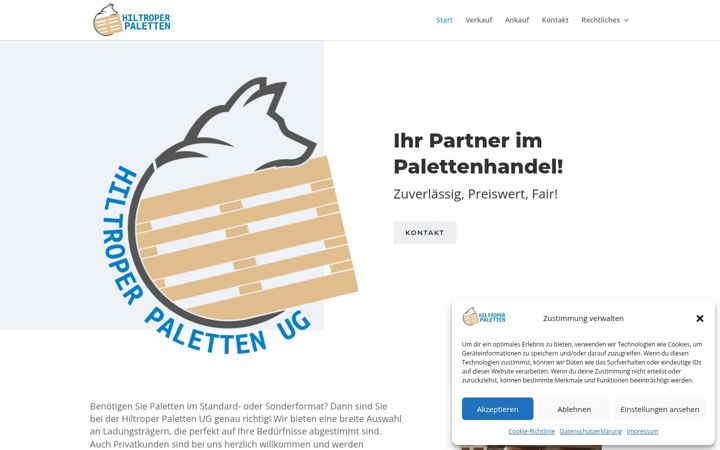 Screenshot of hiltroper-paletten.de