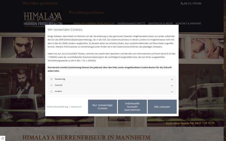 Screenshot of himalaya-mannheim.de