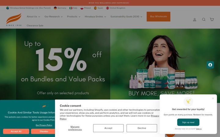Screenshot of himalayaherbals.fr