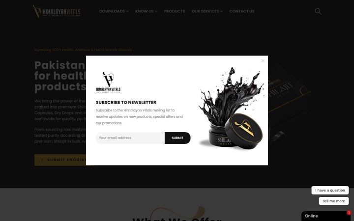 Screenshot of himalayanvitalsb2b.com