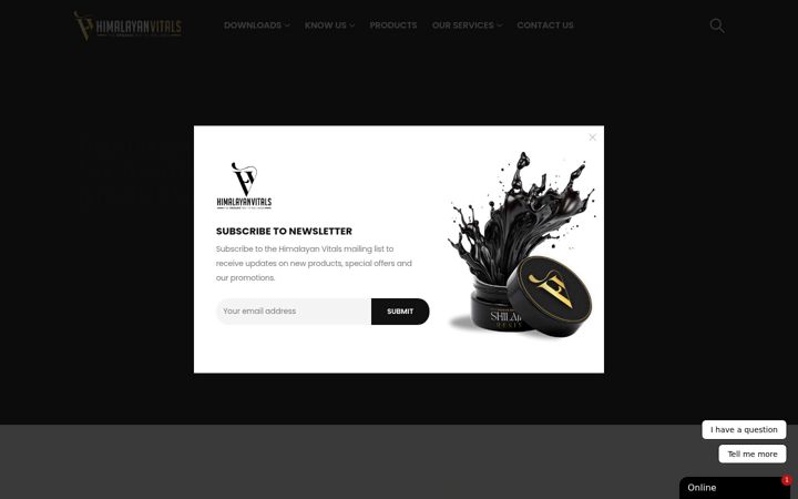 Screenshot of himalayanvitalsglobal.com