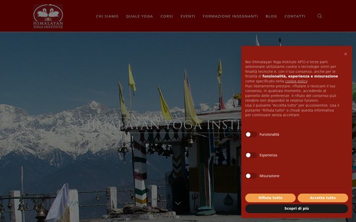 Screenshot of himalayanyogainstitute.it