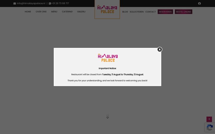 Screenshot of himalayapalace.nl
