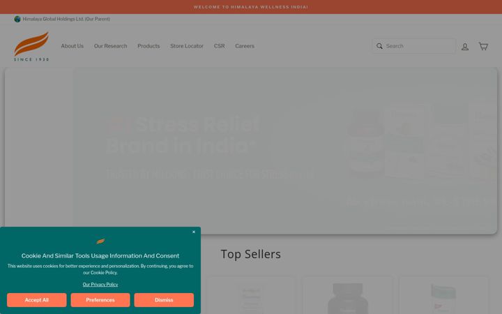 Screenshot of himalayawellness.in