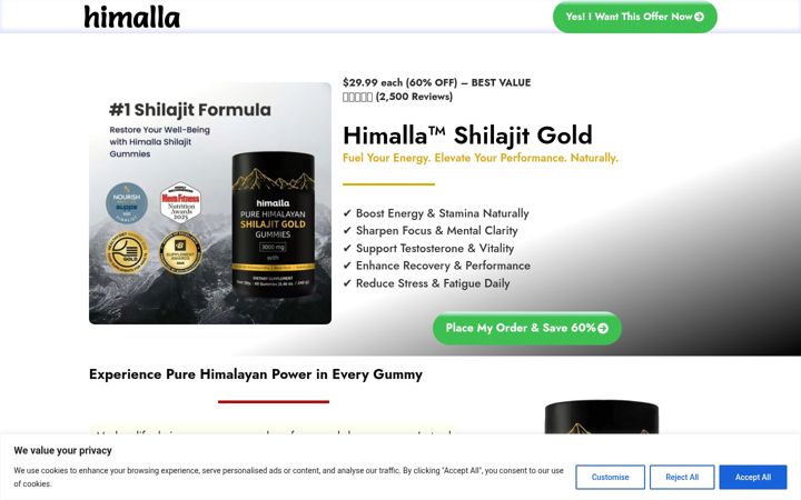 Screenshot of himallashilajit.com
