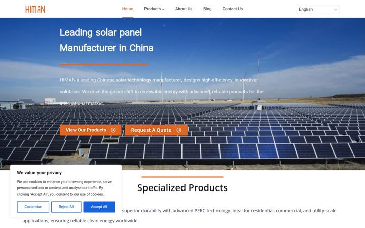 Screenshot of himanenergy.com