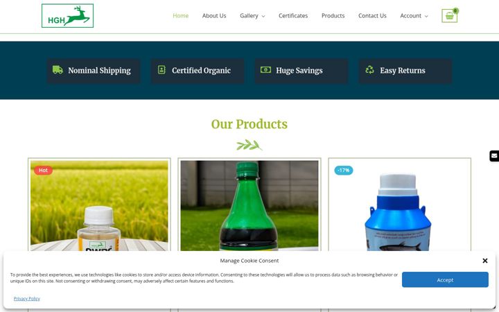 Screenshot of himgirigreenherbal.com