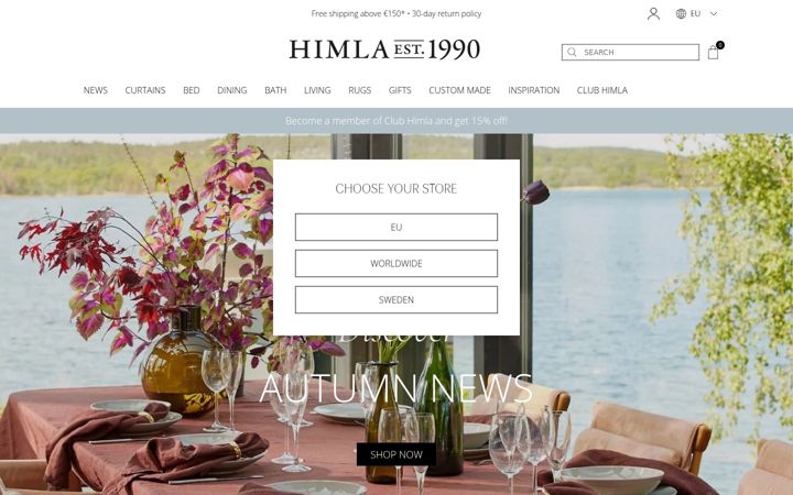 Screenshot of himla.com