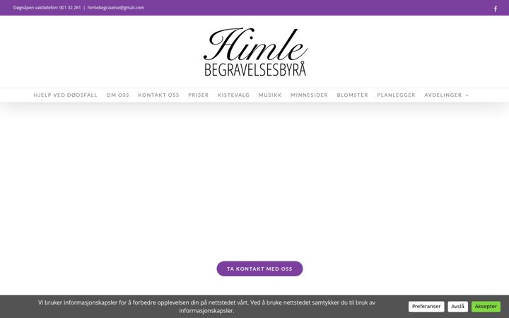 Screenshot of himlebegravelse.no