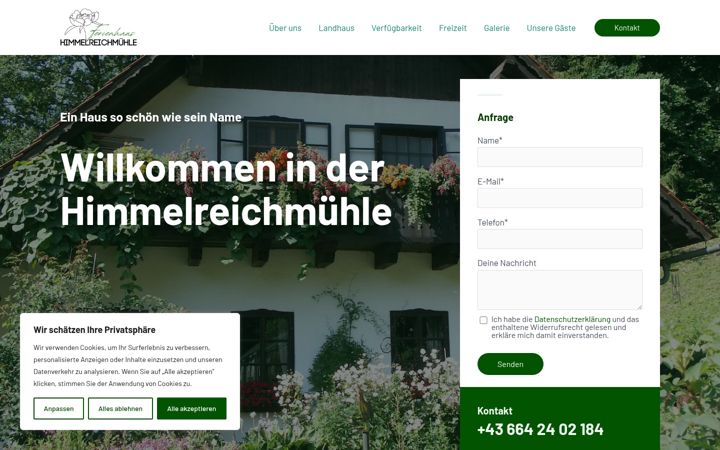 Screenshot of himmelreichmuehle.at