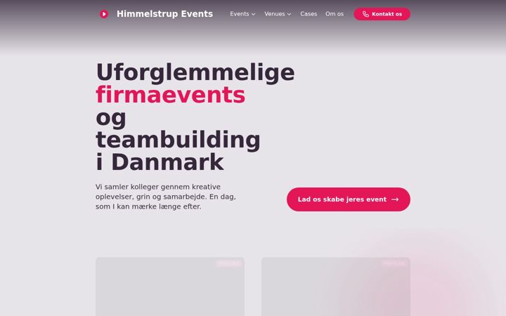 Ekraanipilt saidist himmelstrupevents.dk