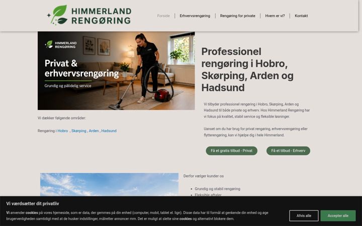 Screenshot of himmerland-rengoering.dk