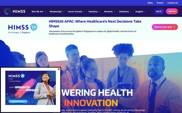 Screenshot ta' himss.org